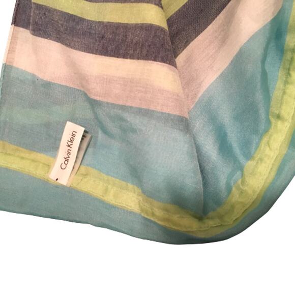 Calvin Klein‎ Striped Infinity Scarf Women's Blue Green White One Size Casual - Picture 3 of 6